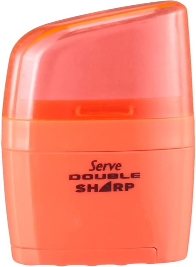 Serve SV-D.SHARP1FK DOUBLE SHARP 2 in 1 Eraser and Sharpener - Red